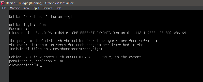 Boot the system -- Logged In